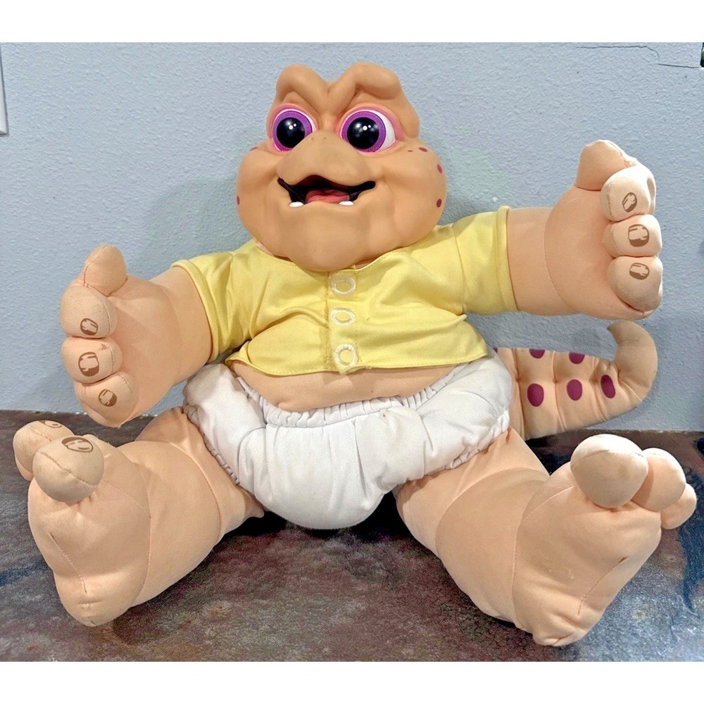 VTG 1991 Baby Sinclair Talking Plush Doll Dinosaurs TV Show Hasbro 17" SEE VIDEO